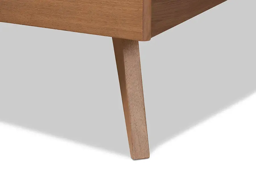 Sydney Ash Walnut Finished Wood Platform Bed (Queen)