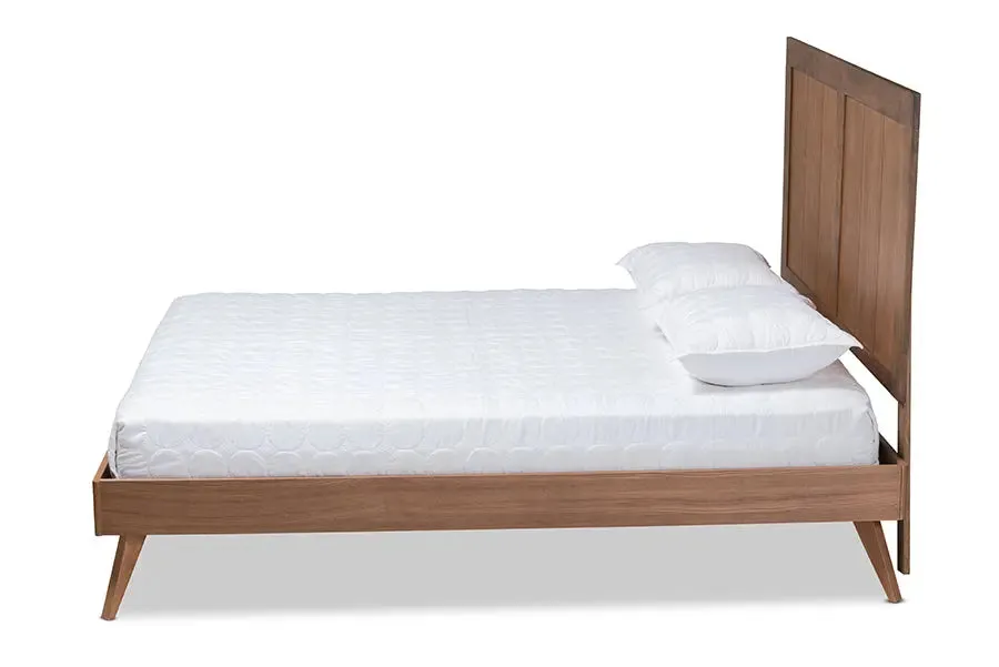Sydney Ash Walnut Finished Wood Platform Bed (Queen)