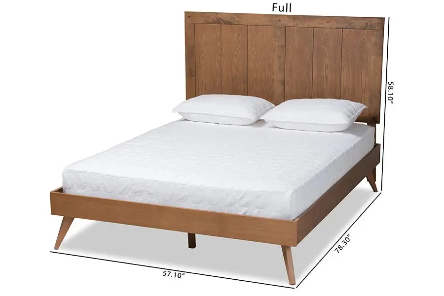 Sydney Ash Walnut Finished Wood Platform Bed (Queen)