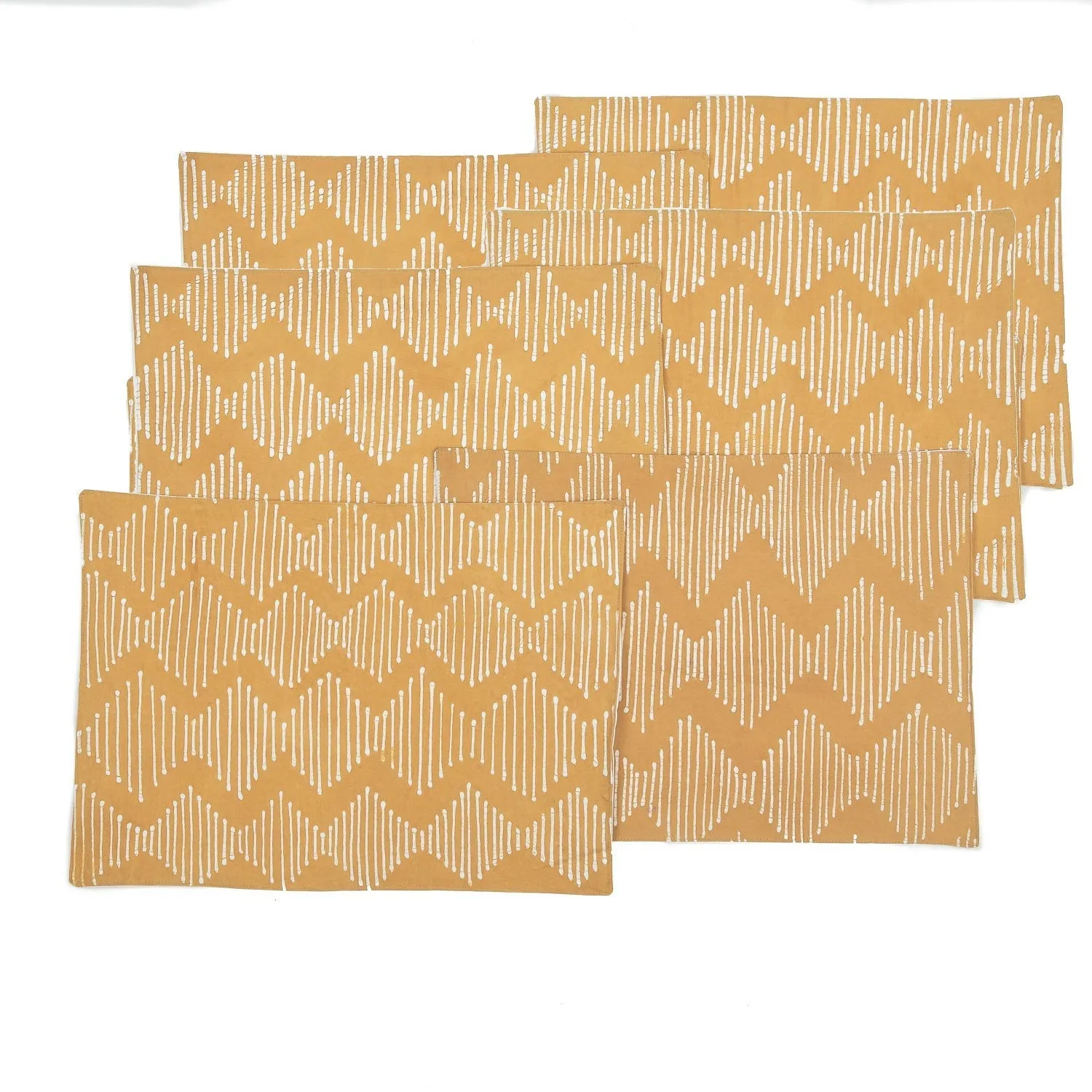 Tribal Cloth Mushroom Line Waves Table Mats