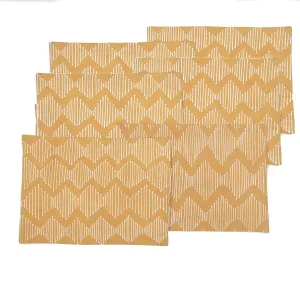 Tribal Cloth Mushroom Line Waves Table Mats
