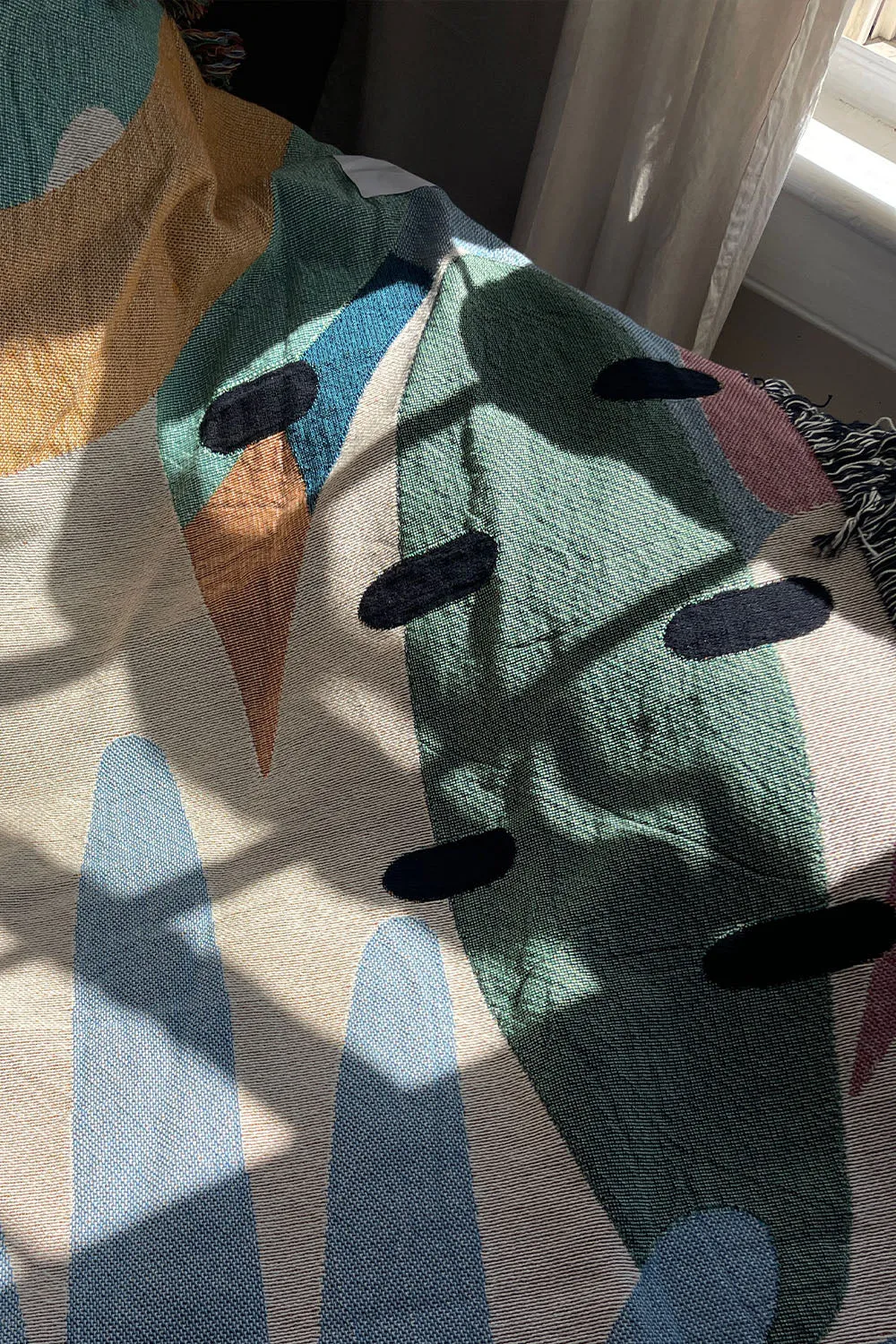 Tropical Paradise Abstract Cotton Woven Throw Blanket