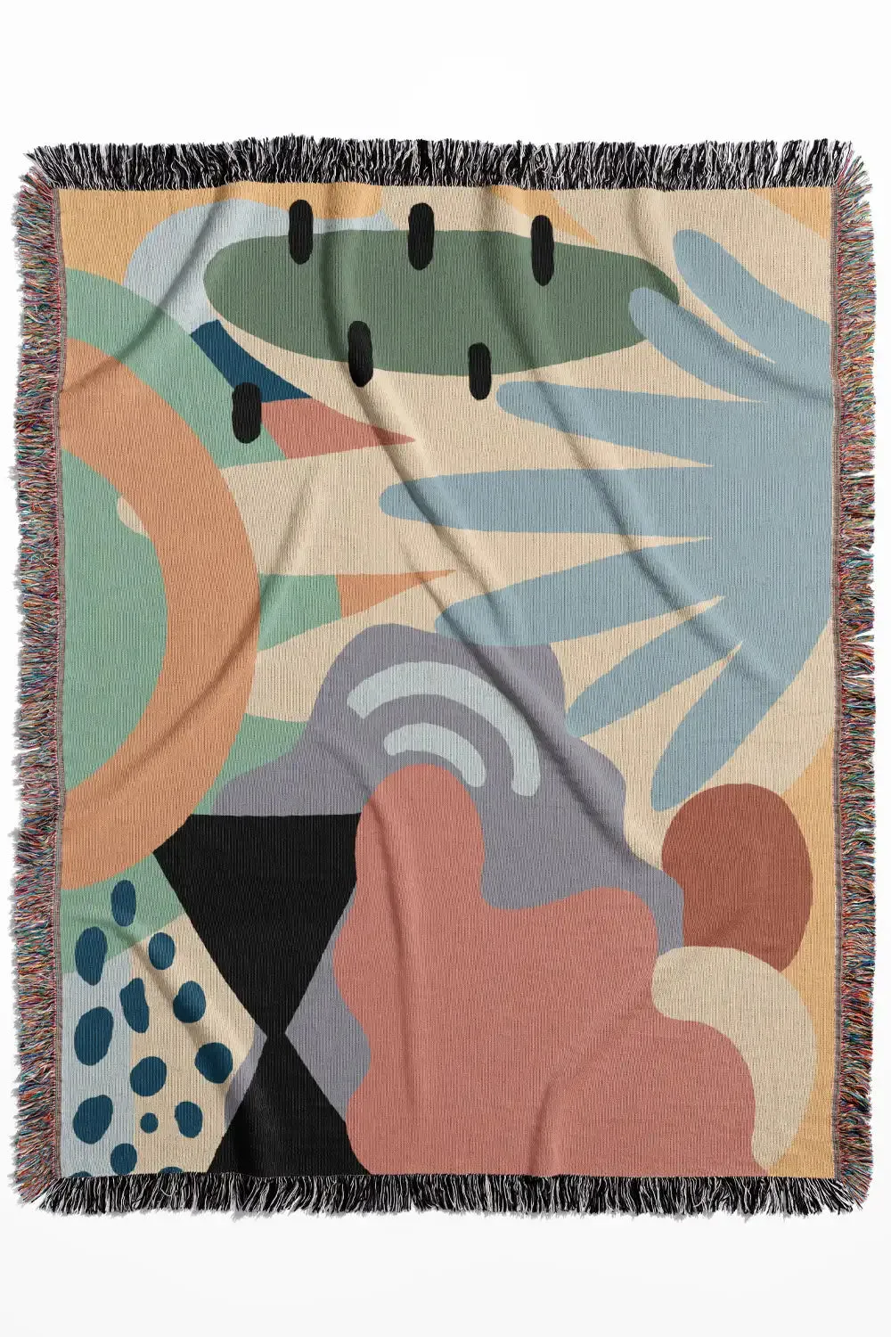 Tropical Paradise Abstract Cotton Woven Throw Blanket
