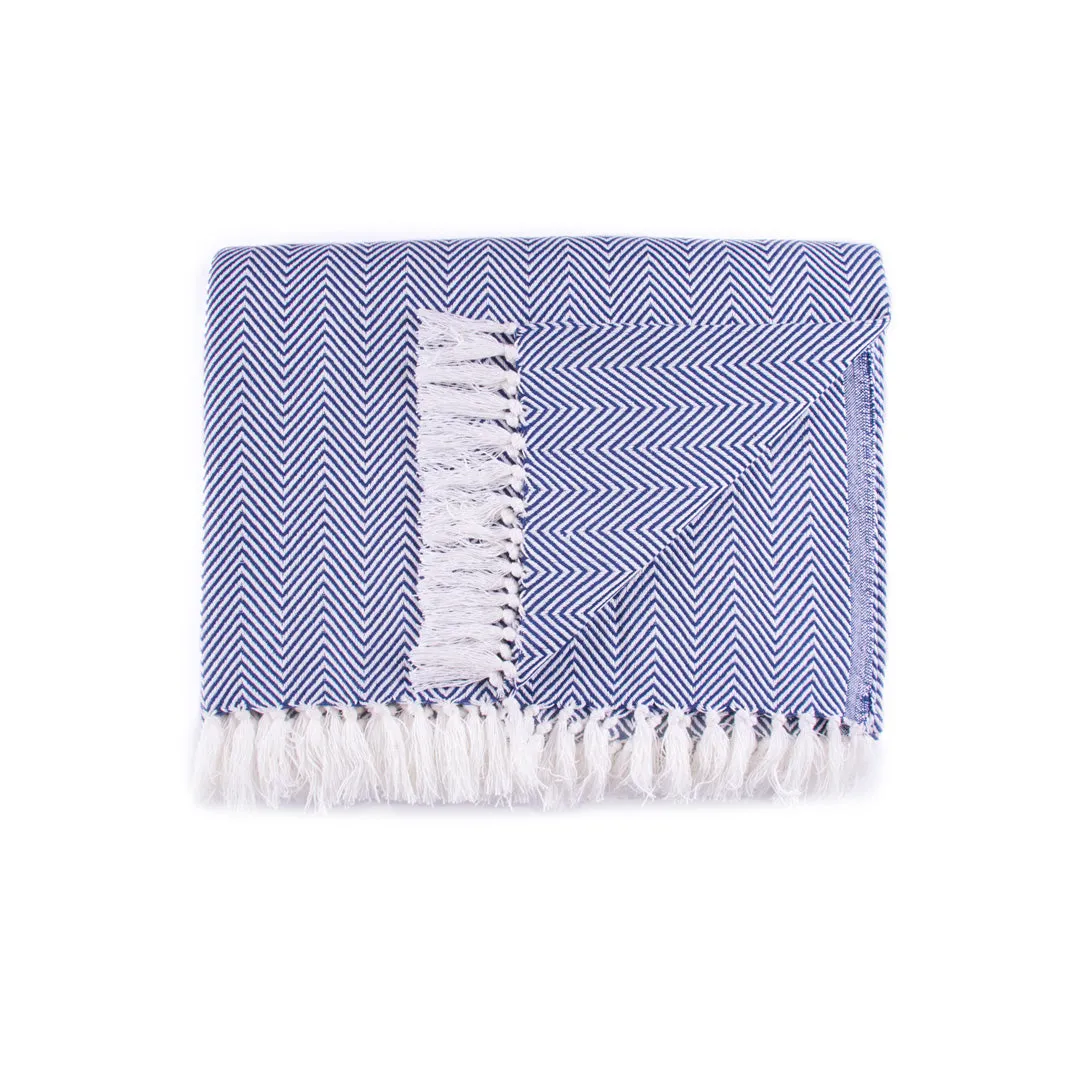 Woven Cotton Blankets - All Season - Herringbone