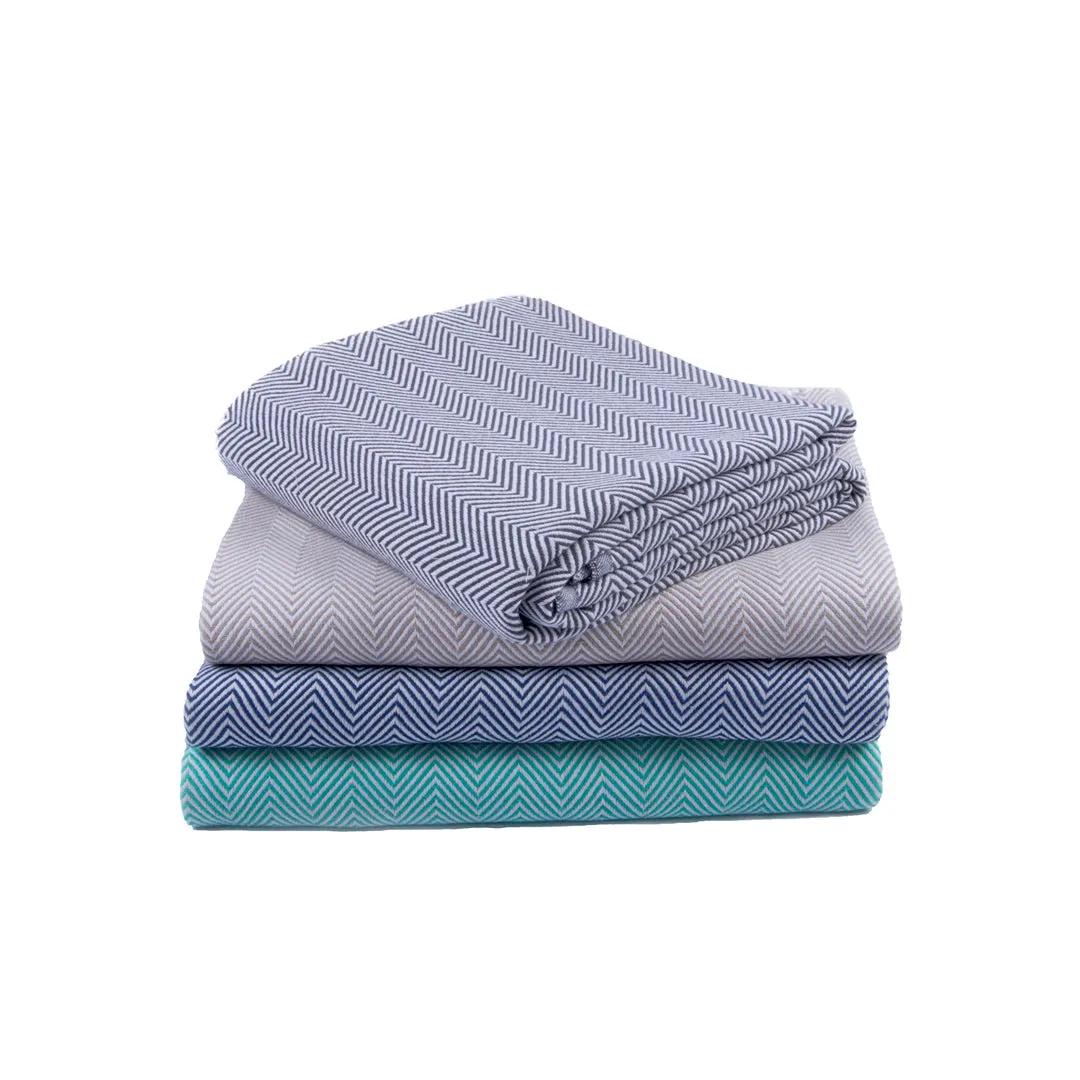 Woven Cotton Blankets - All Season - Herringbone