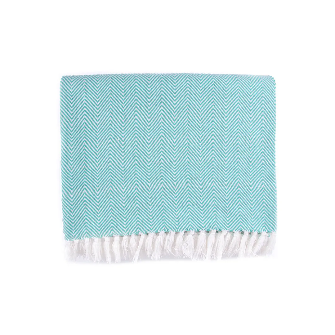 Woven Cotton Blankets - All Season - Herringbone