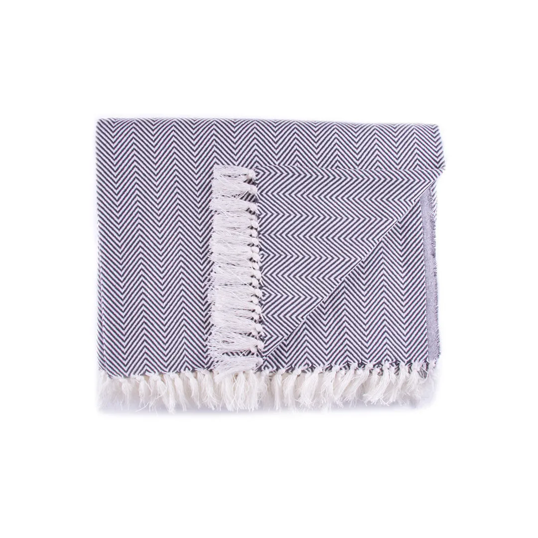 Woven Cotton Blankets - All Season - Herringbone