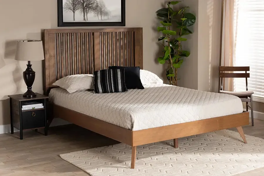 Yorkshire Ash Walnut Finished Wood Platform Bed (Queen)